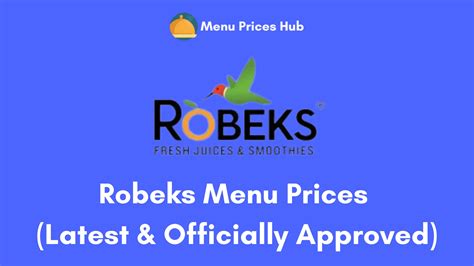 Robeks Menu With Prices